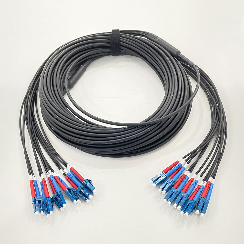 Multifiber Fanout Armored LC UPC Fiber Optic Patch Cord