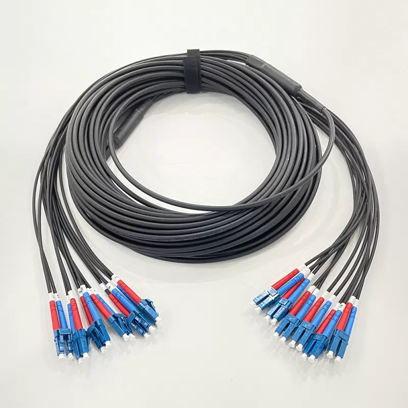 Multifiber Fanout Armored LC UPC Fiber Optic Patch Cord