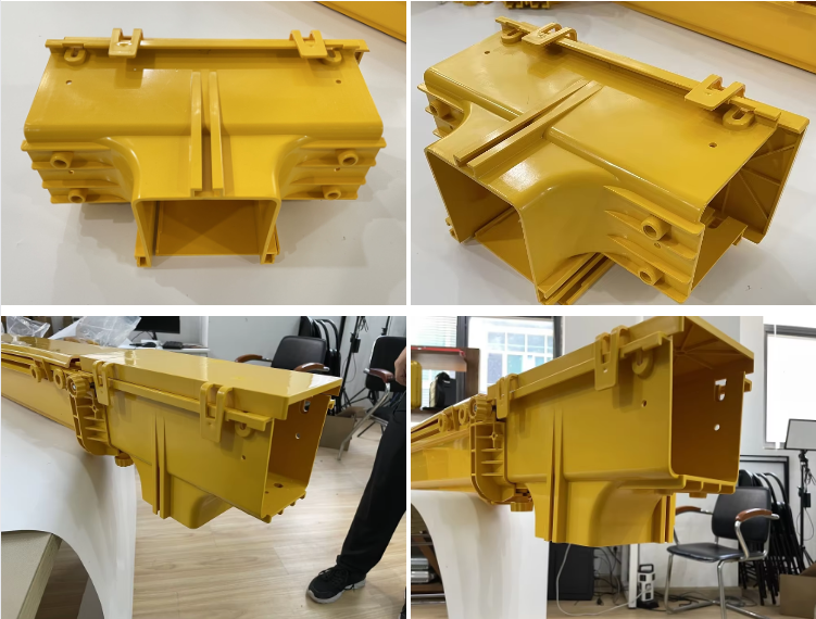 Yellow PVC Duct Wire Conduit Trunking Fitting Tee Vertical Closed Elbow T-section Cable Trey With Cover