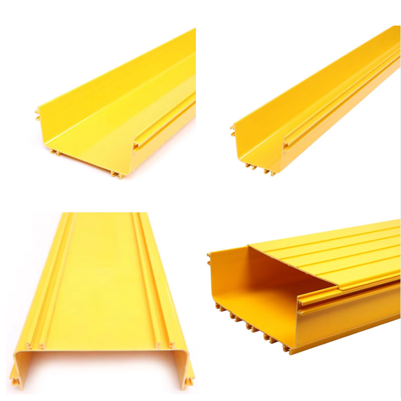 Yellow PVC Material Fiber Cable Raceway Trunking for Cable Management