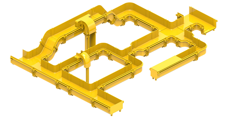 Yellow PVC Material Fiber Cable Raceway Trunking for Cable Management
