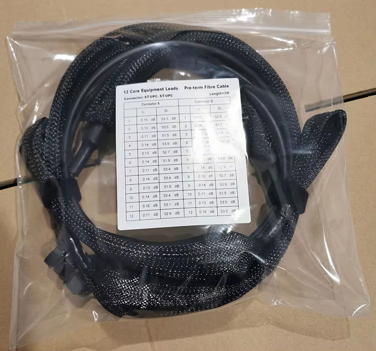 6 Core multifiber ST Connector Outdoor Tactical Armored Fiber Optic Patch Cord