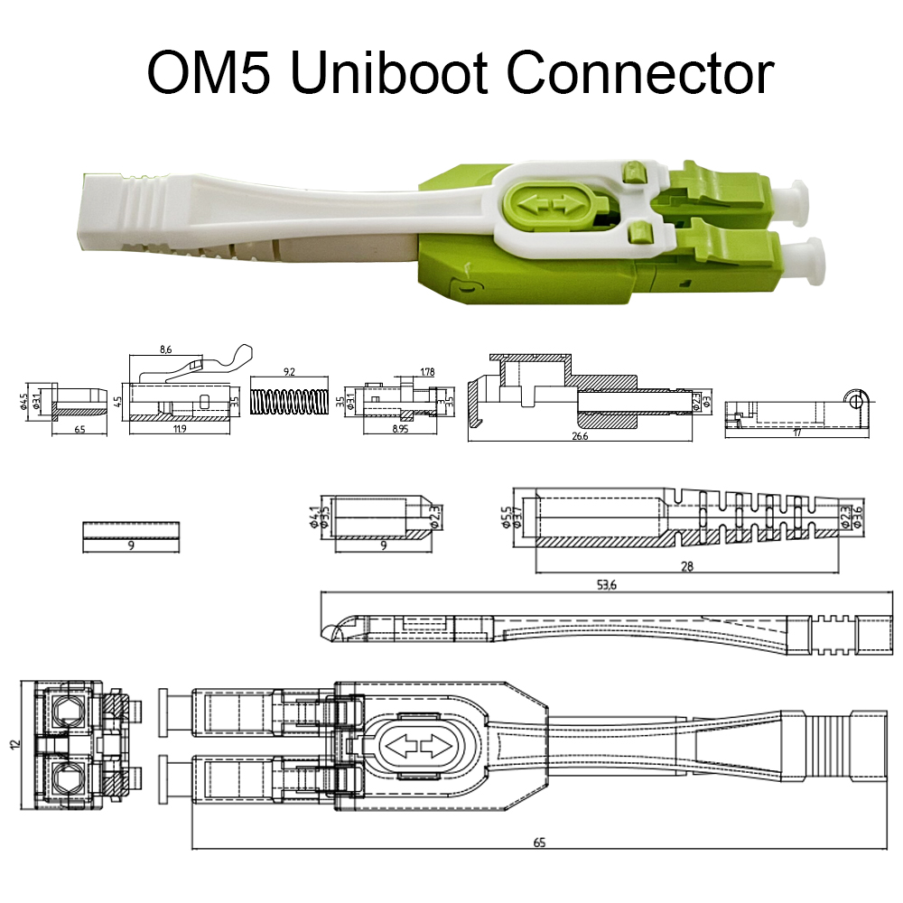 OM5 Multimode LC UPC Uniboot Patch Cord