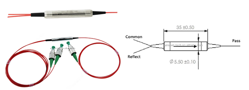 1x2 Polarization Maintaining Filter WDM with PM Fiber