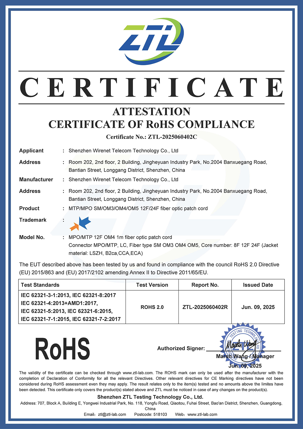 MPO PC to SC APC Patch Cord OS2 SM MPO MTP Fanout fiber optic patch cable