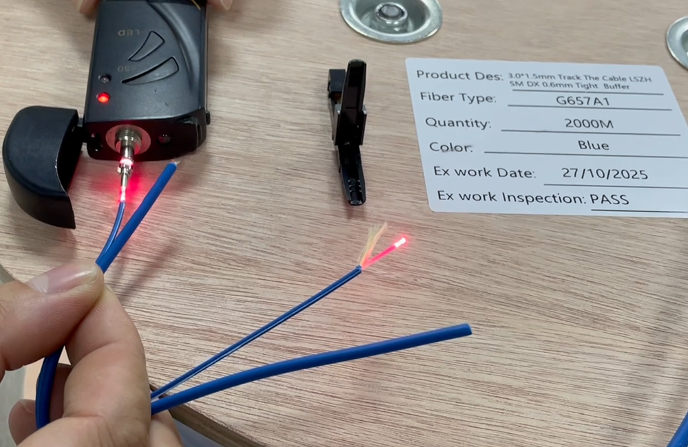 POF Plastic Fiber Tracking Optical Cable LSZH SM DX 0.6mm Tight Buffer Communication Cable