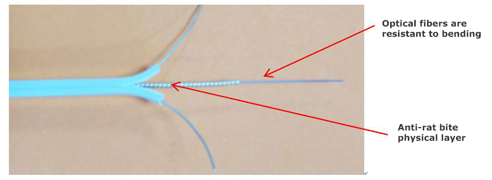 Indoor FTTH Armored Flat Drop Cable, Anti-rat Butterfly Flexible Steel Tube Armoured