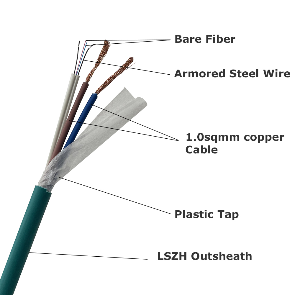Optical Electric Hybrid Fiber Optic Cable for Network Monitor Cameras