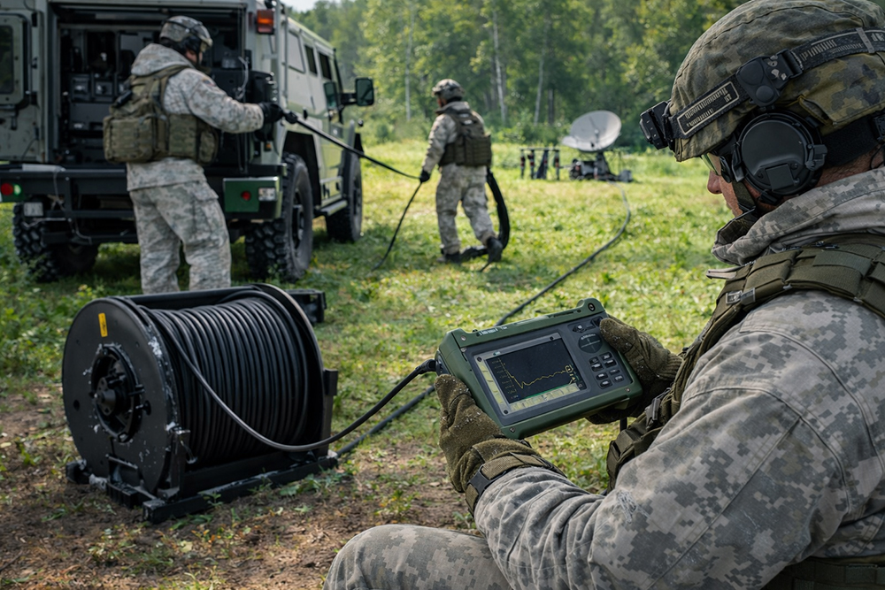 Spiral Armored Military Tactical Fiber Optic Cable