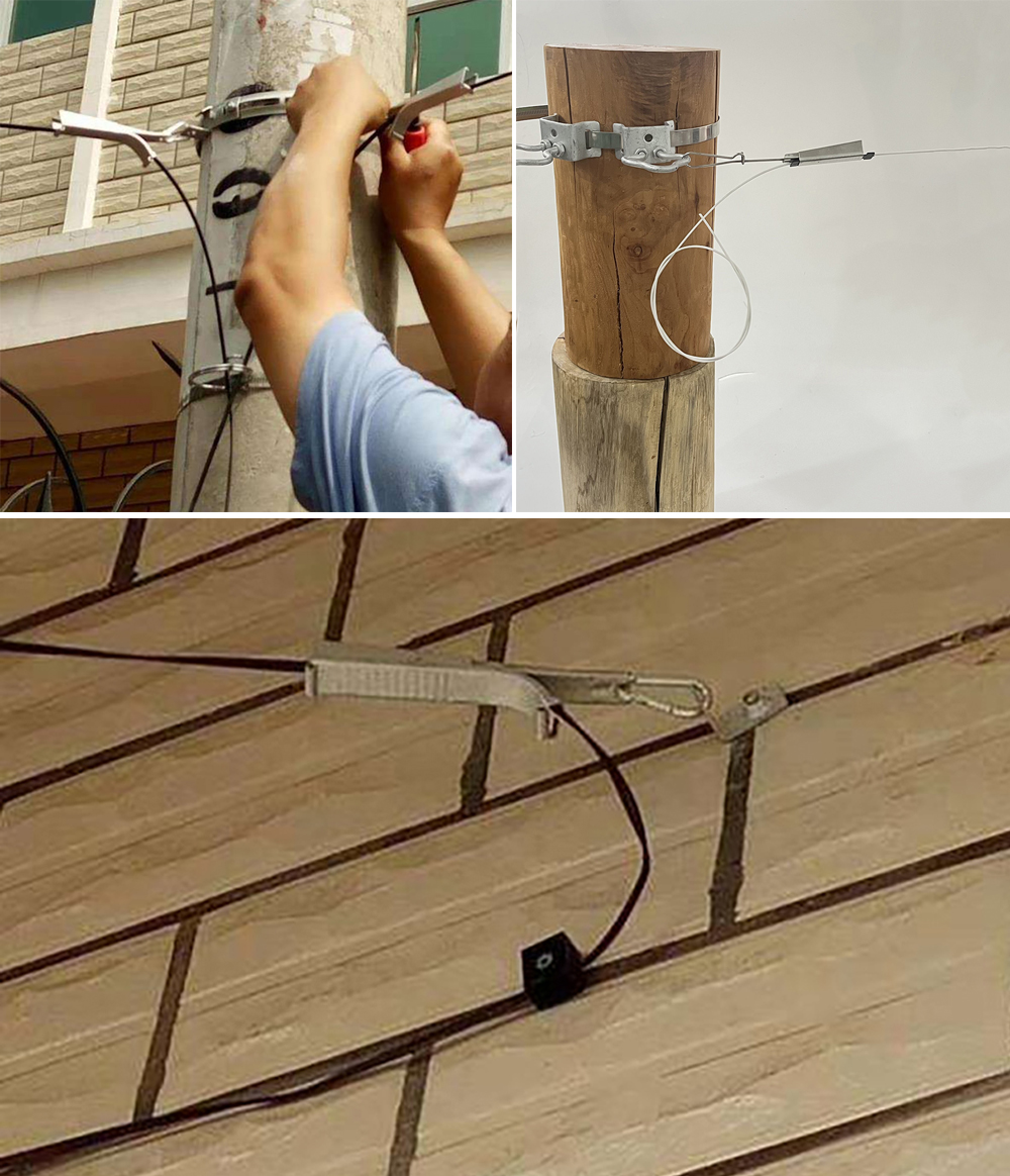 FTTH Outdoor Metal Stainless Steel Flat Fiber Optic Drop Cable Tension Clamp