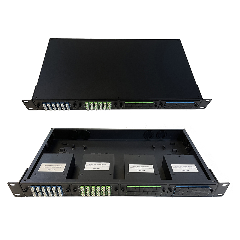 96 Core Rack Mount LC MPO Fiber Patch Panel with 4pcs MPO cassettes for High Density 3G/4G Data Center and Telecom Networks