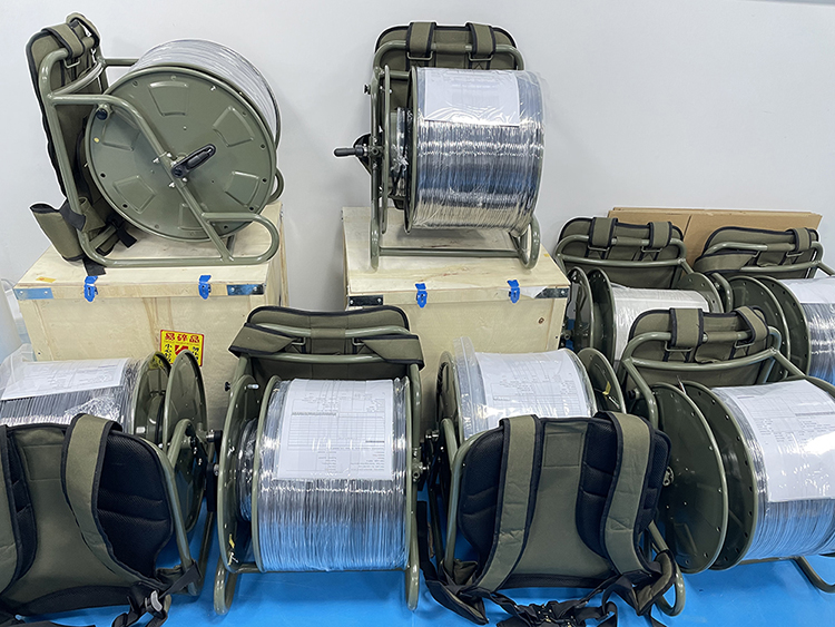 BackPack Field Deployable Portable Tactical Fiber Optic Cable Reel Cable Terminated with HXB13 Hardened Connector