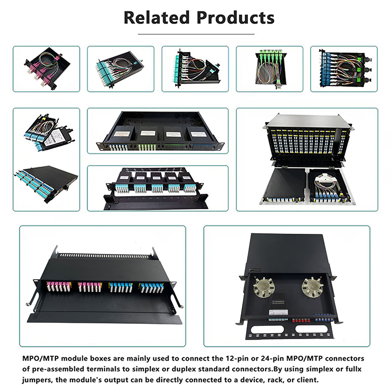 High-Density LC MPO Fiber Optic Patch Panel with 4 Modular Breakout Cassettes