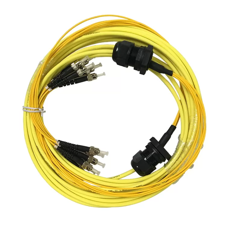 6 Core multifiber ST Connector Outdoor Tactical Armored Fiber Optic Patch Cord