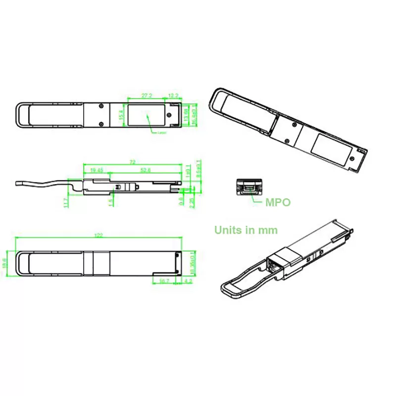 100G 100M QSFP28 SR4