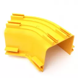 300mm Yellow PVC Material Fiber Cable Trey Horizontal Elbow For Cable Management