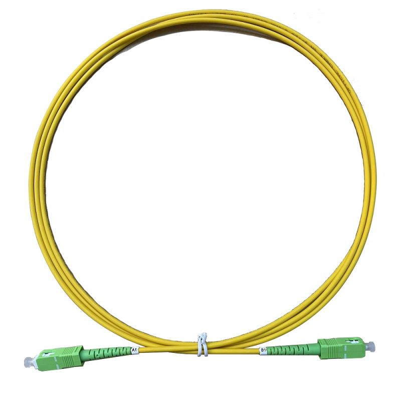 Armored Fiber optic patch cord Single Mode G.652D SC/APC to SC/APC (standard) Simplex 3.0mm LSZH jacket