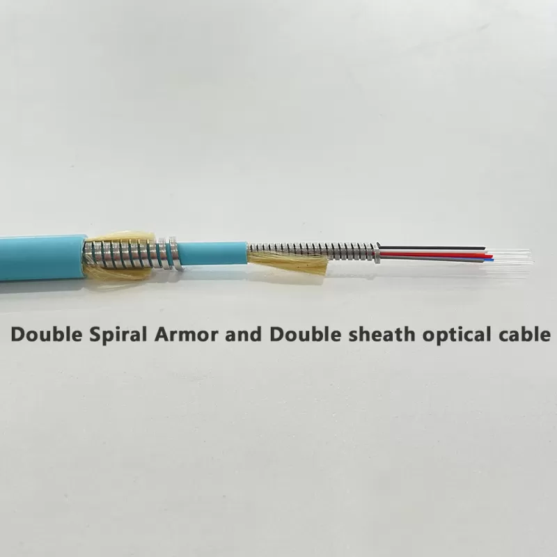 Double Spiral Armored and Double Sheath Fiber Optic Cable