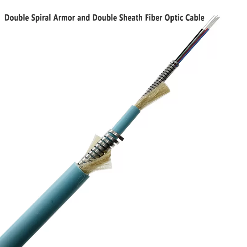 Double Spiral Armored and Double Sheath Fiber Optic Cable