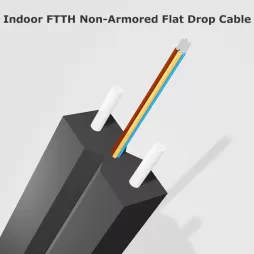 Indoor FTTH Non Armored Fiber Optic Flat Drop Cable GJXH With FRP