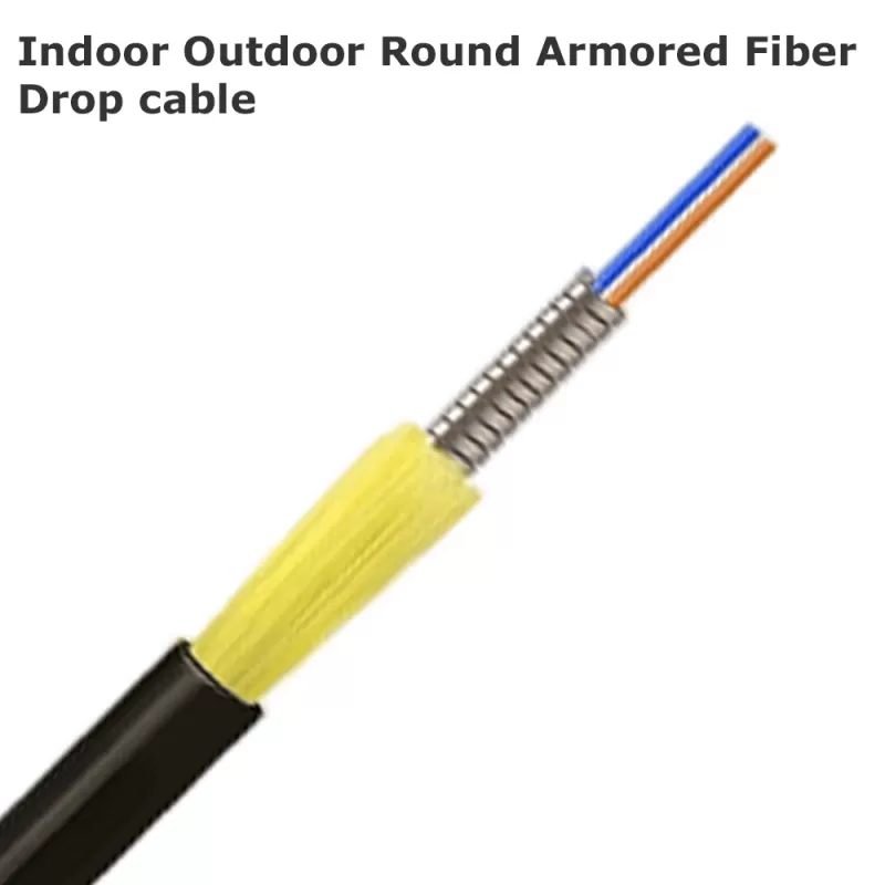 Round Armored FTTH Fiber Optic Drop Cable