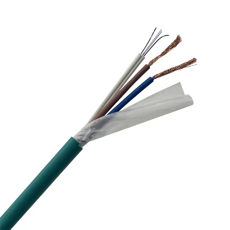 Optical Electric Hybrid Fiber Optic Cable for Network Monitor Cameras, 2 Core G657A2, 2pcs Conductors Cooper Wire