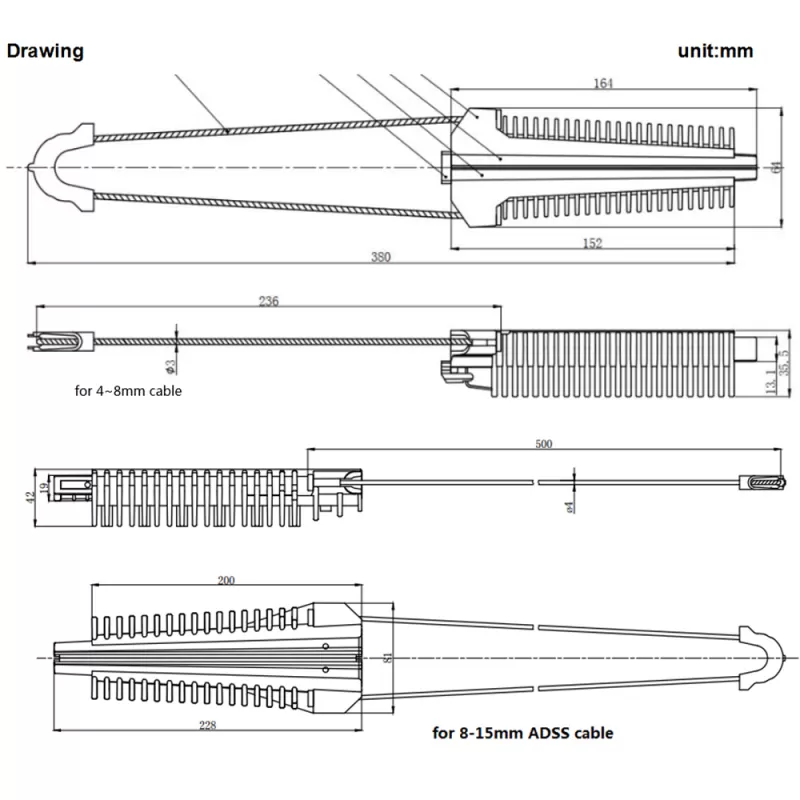 ADSS Aerial Fiber Cable Thermoplastic Clamps