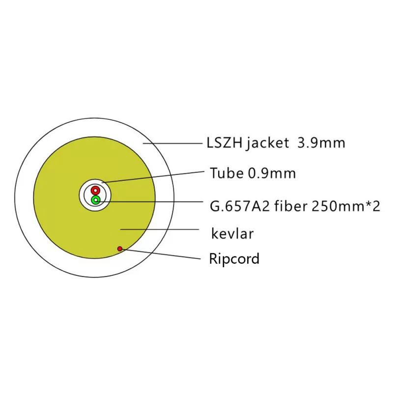 3.9mm Round FTTH Fiber Drop Cable