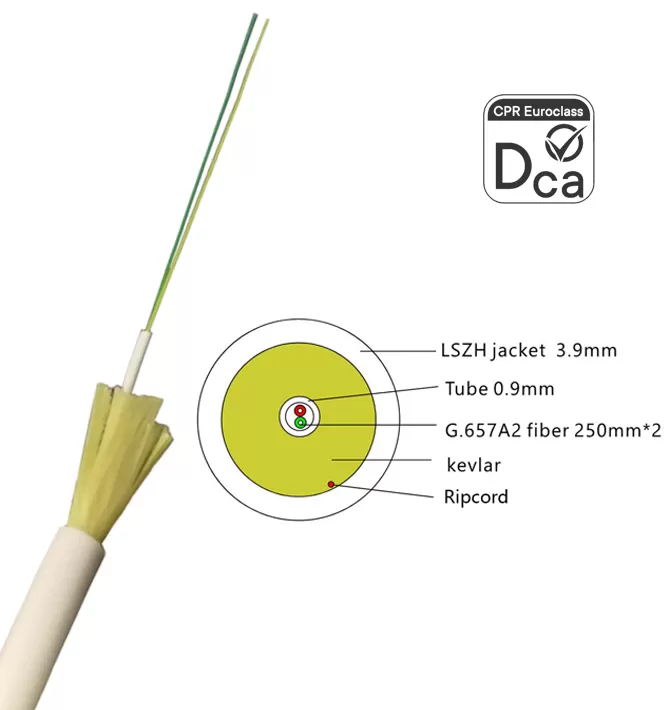 3.9mm Round FTTH Fiber Optic Drop Cable