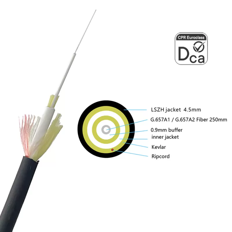 4.5mm Round FTTH Fiber Optic Drop Cable