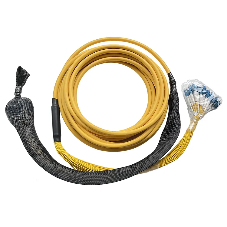 Pre-Terminated 48 Core Multifiber Breakout Fiber Optic Patch Cable with Pulling Eye
