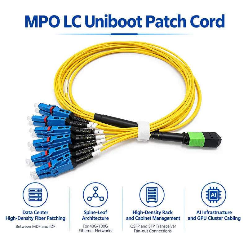 MPO to LC Uniboot Breakout Patch Cord